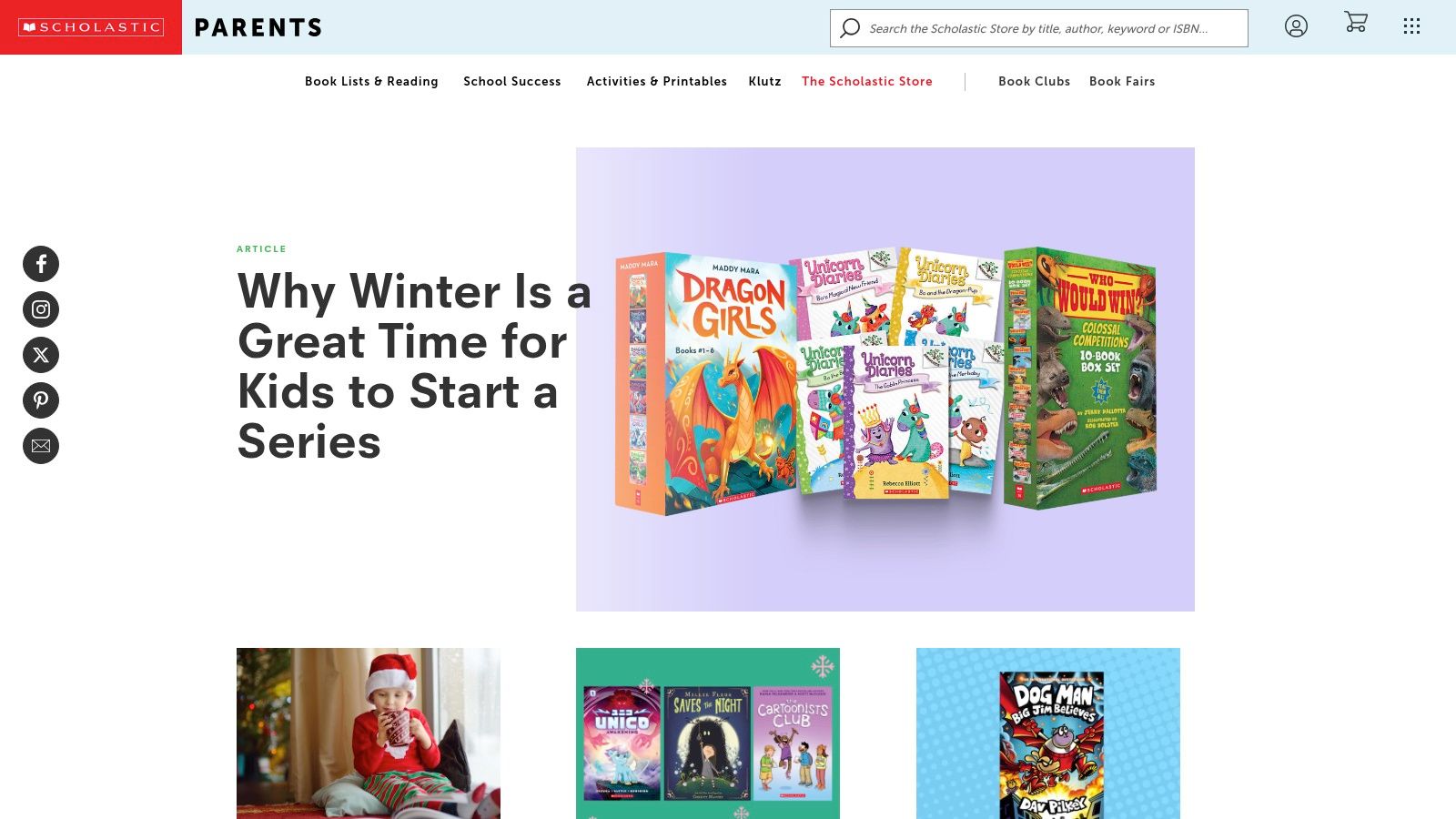Scholastic (Parents Store and curated lists)