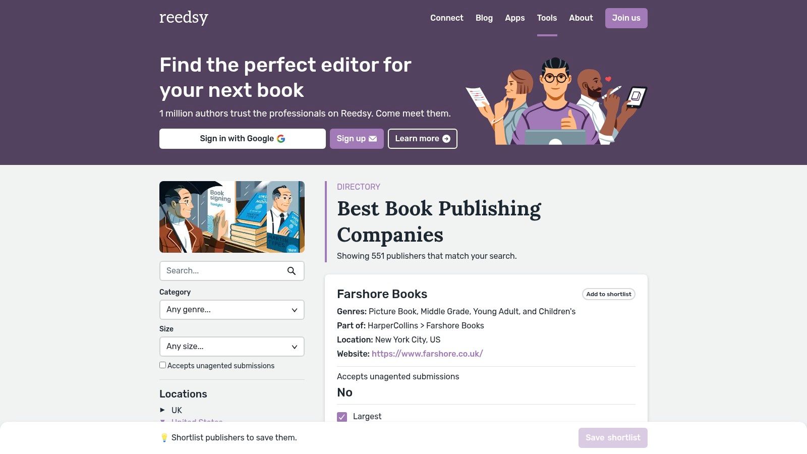 Reedsy Publishers Directory