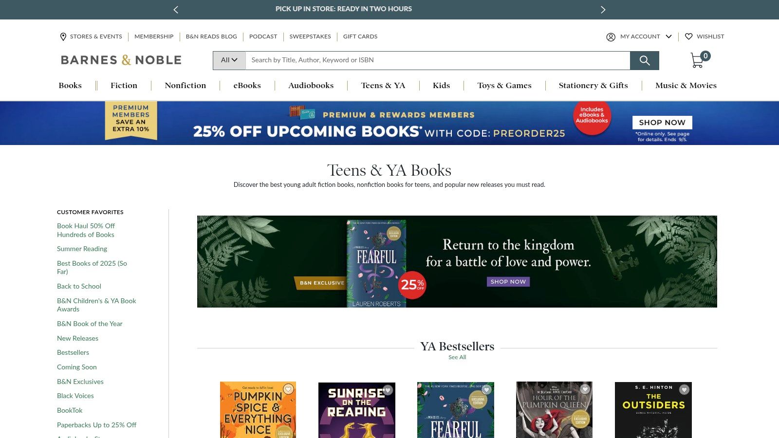 Barnes & Noble – Teens & YA