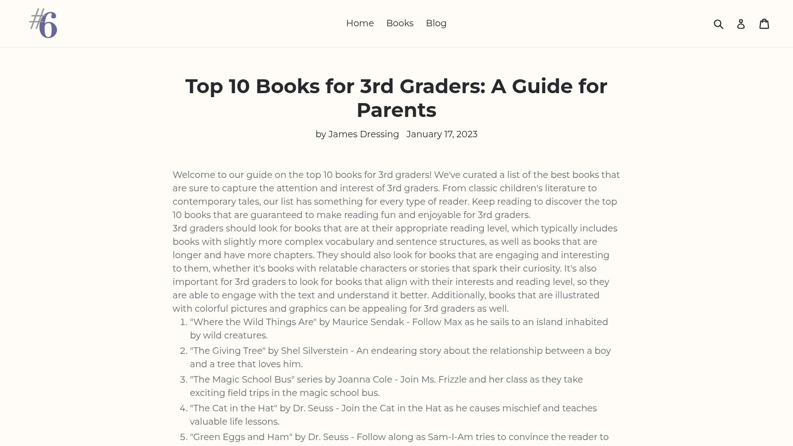 Number 6 Blog - Top 10 Books For 3rd Graders A Guide For Parents