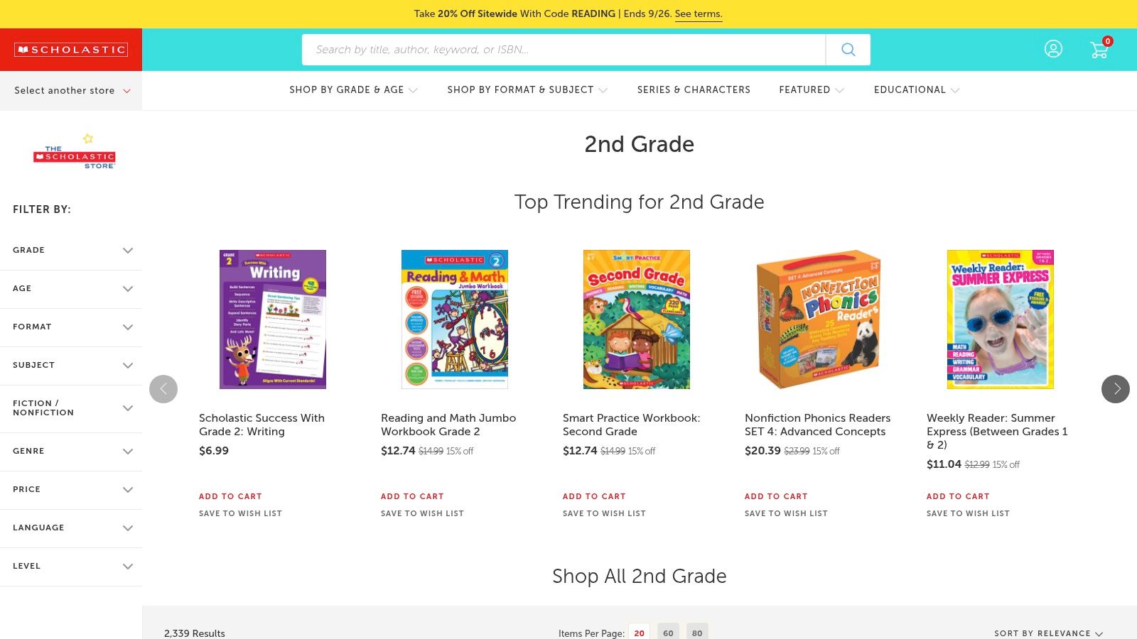 Scholastic Parents Store – Grade 2