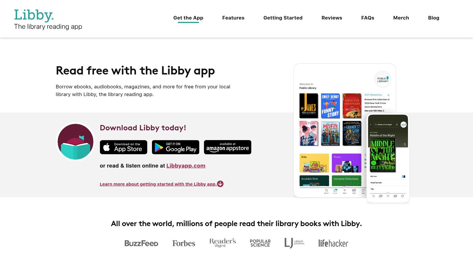 A person using the Libby app on a smartphone to borrow ebooks from their local library.