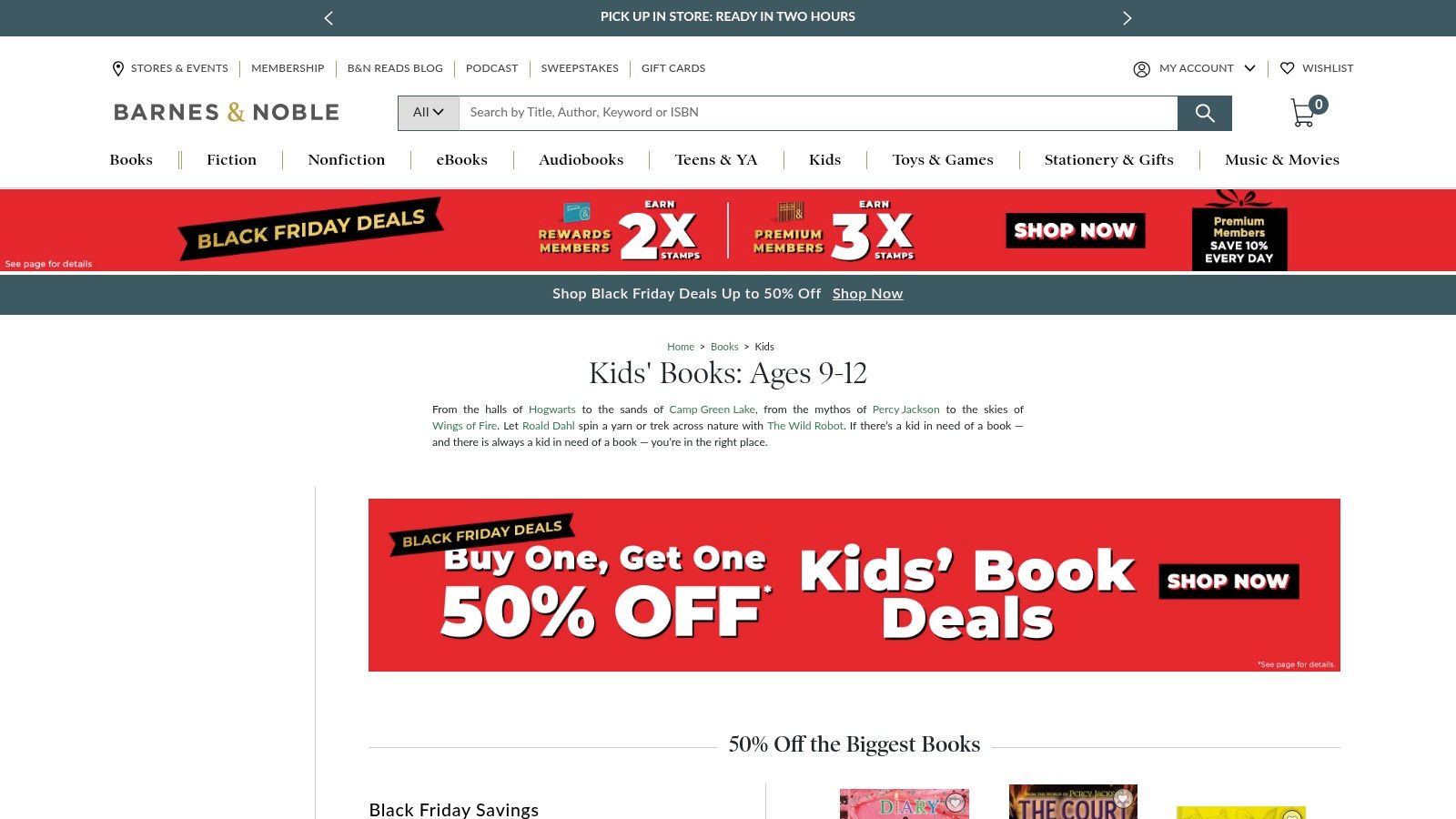 Barnes & Noble (Kids, Ages 9–12)