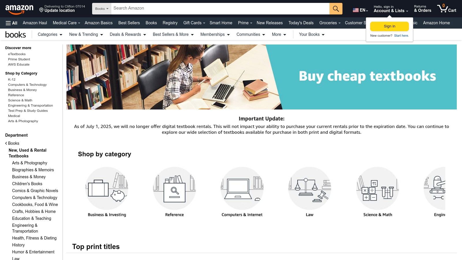 Amazon Books – Teens & Young Adult
