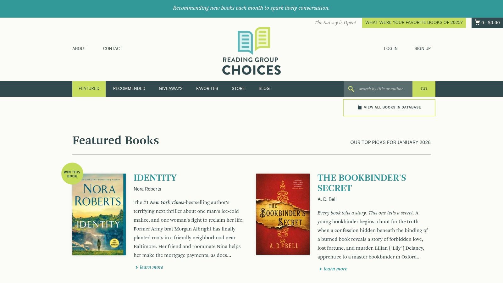 Reading Group Choices