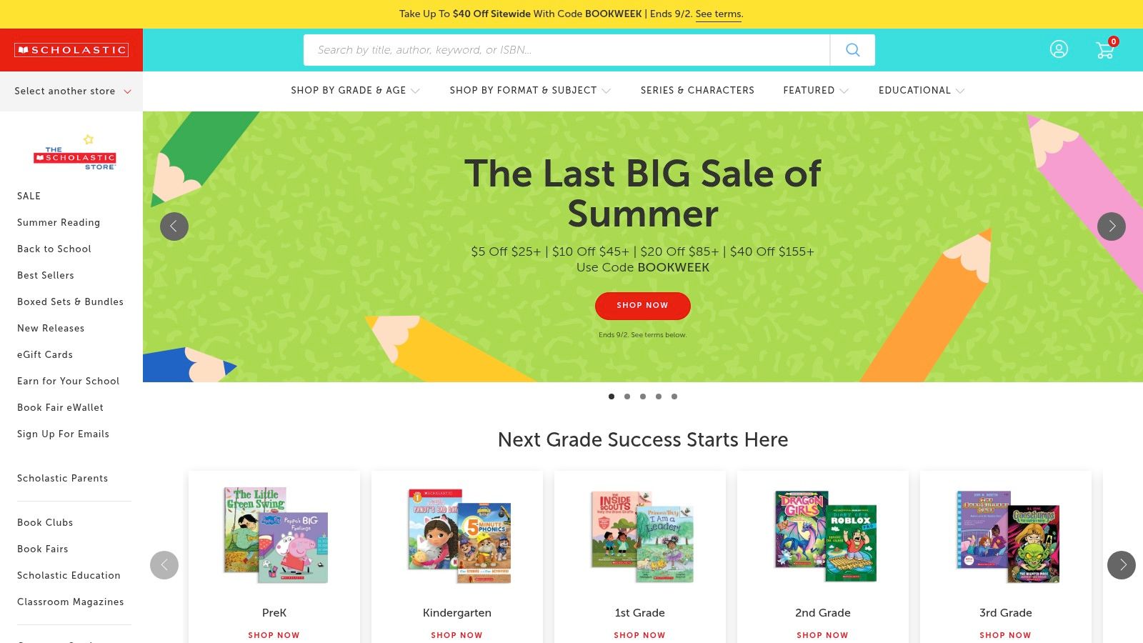 Scholastic Store (Parent Store) and Book Fairs (online)