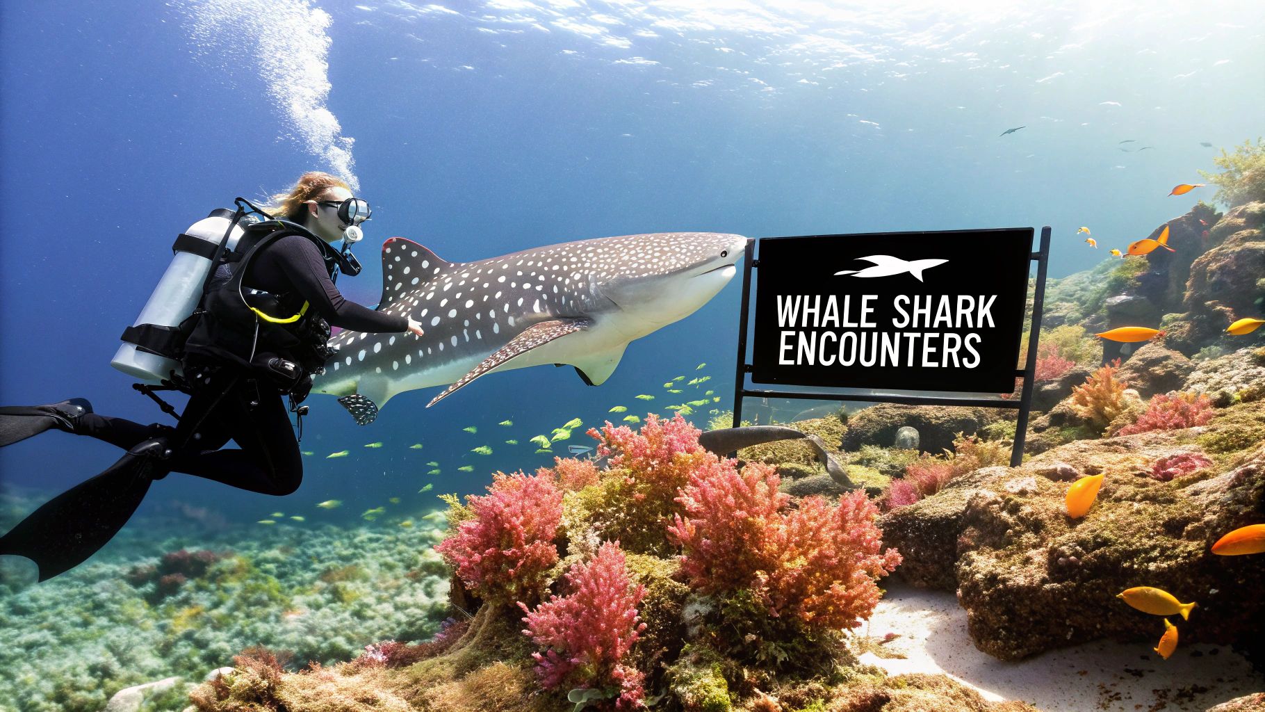 Whale shark swimming gracefully in the waters of Donsol, Sorsogon