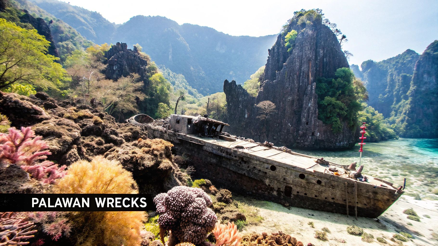 Divers exploring the underwater wonders of Palawan