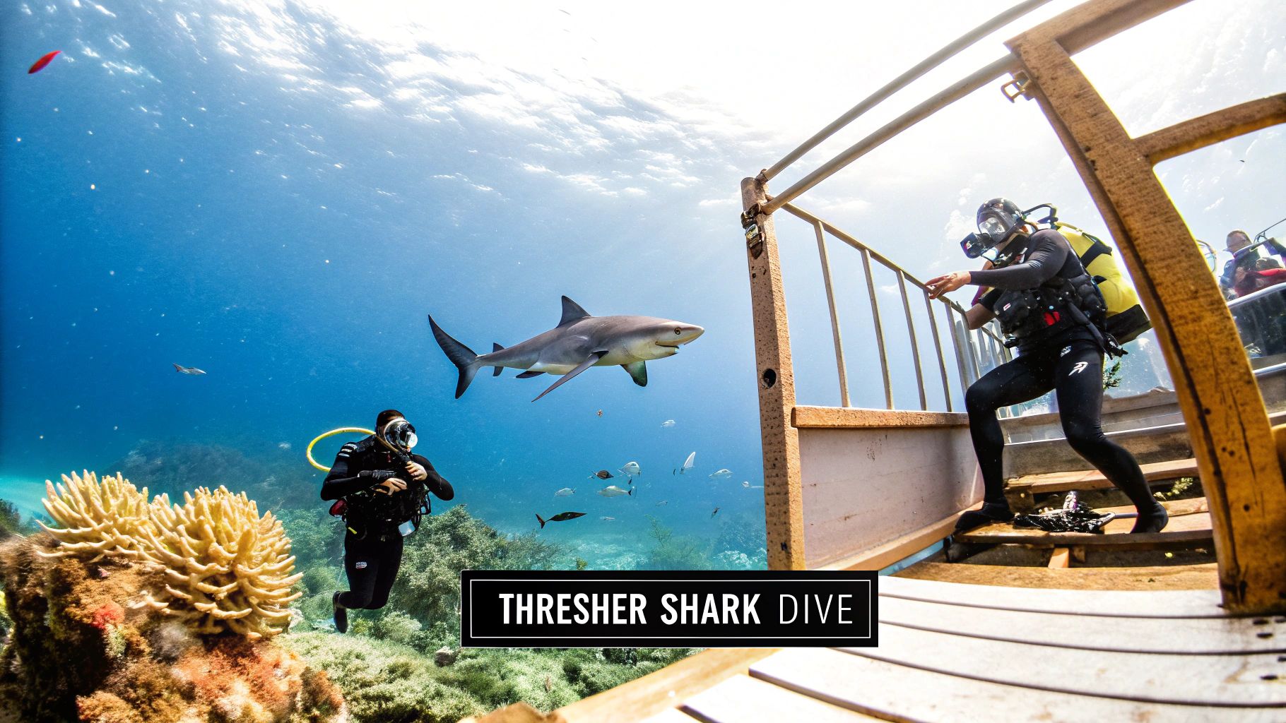 Divers exploring the underwater world of Siargao Island