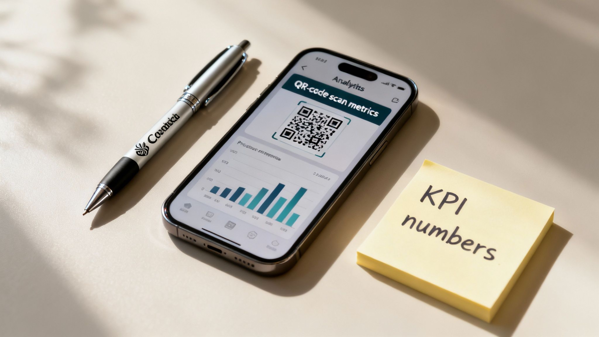 Eine Person analysiert Daten auf einem Tablet, im Hintergrund sind Diagramme zu sehen.