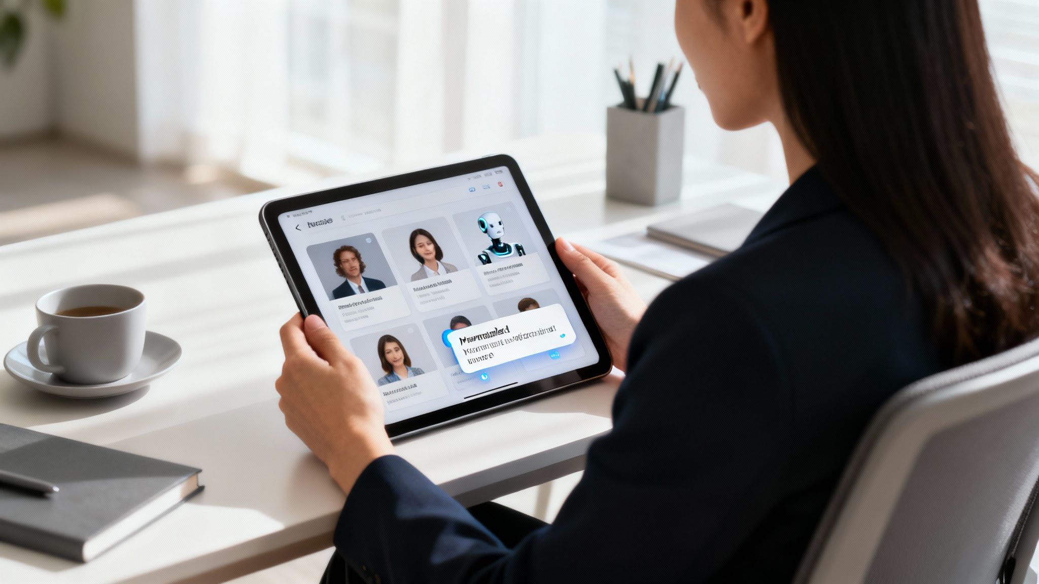 Team mit moderner Technologie im Büro