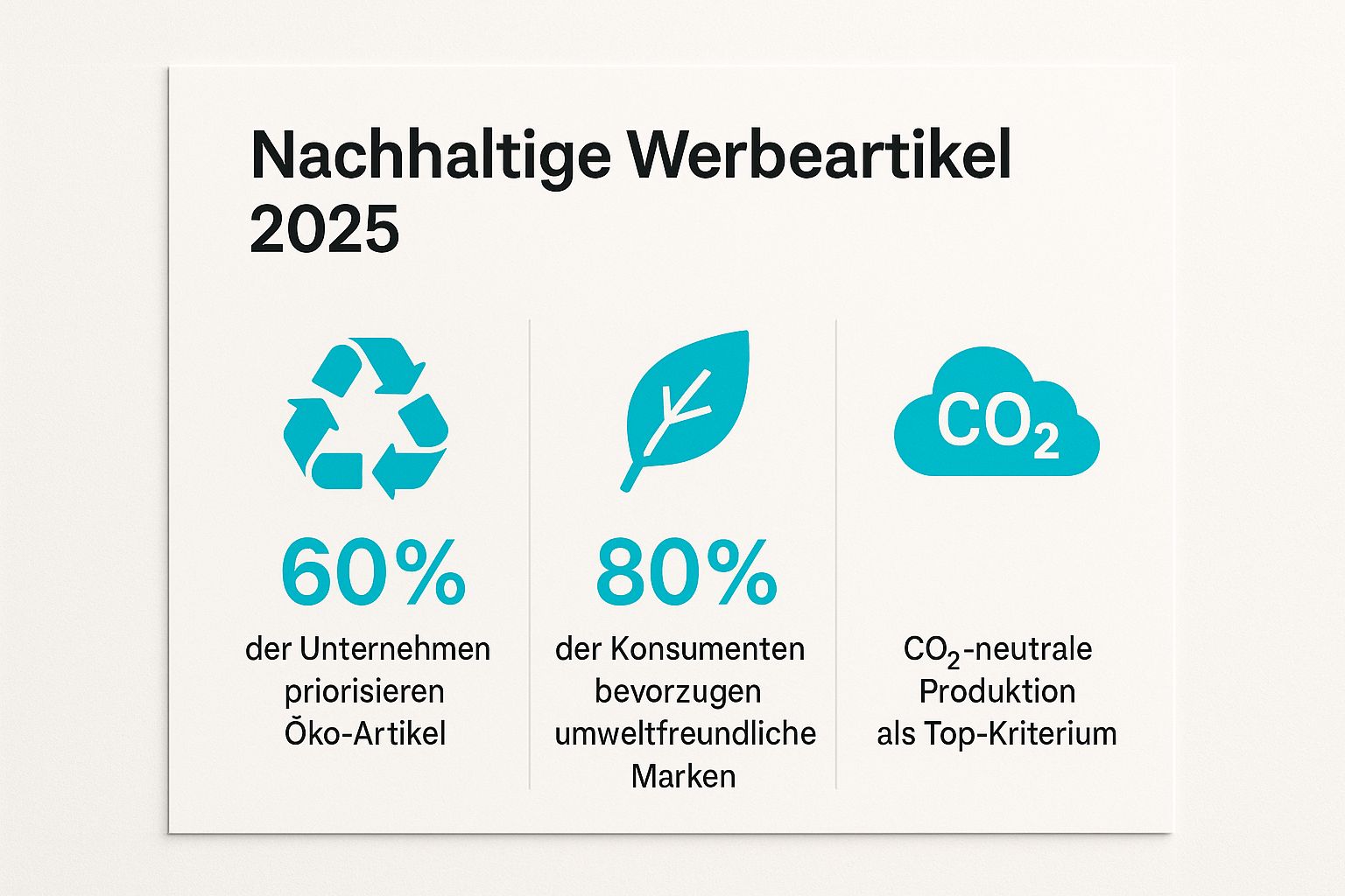 Infographic showing key data about Nachhaltige und Öko-Werbeartikel