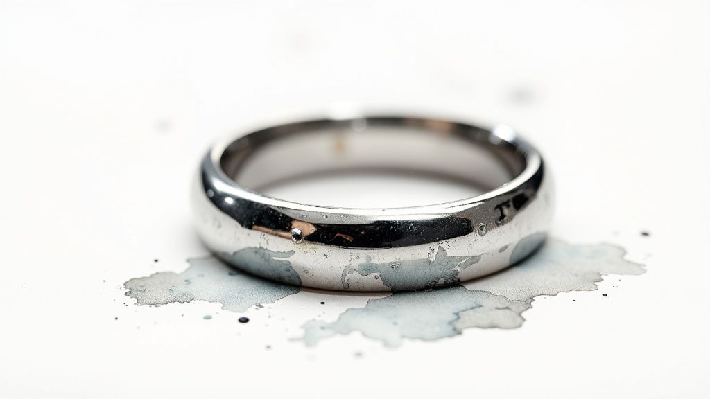 Stainless steel jewelry with a brilliant, reflective shine.