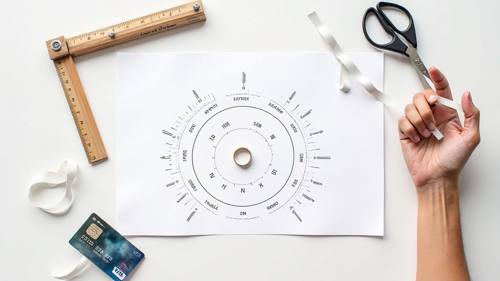 A person checking their ring fit in natural light