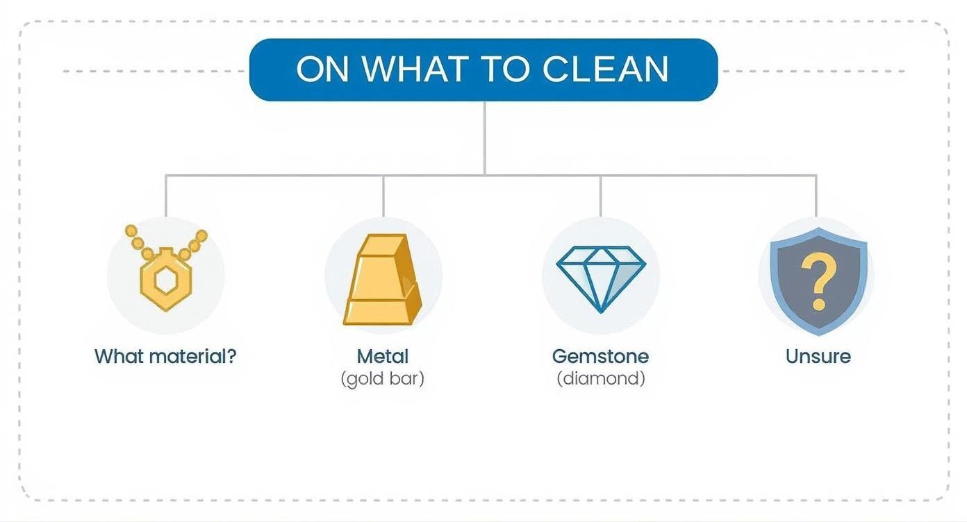 Infographic about how to clean jewelry at home