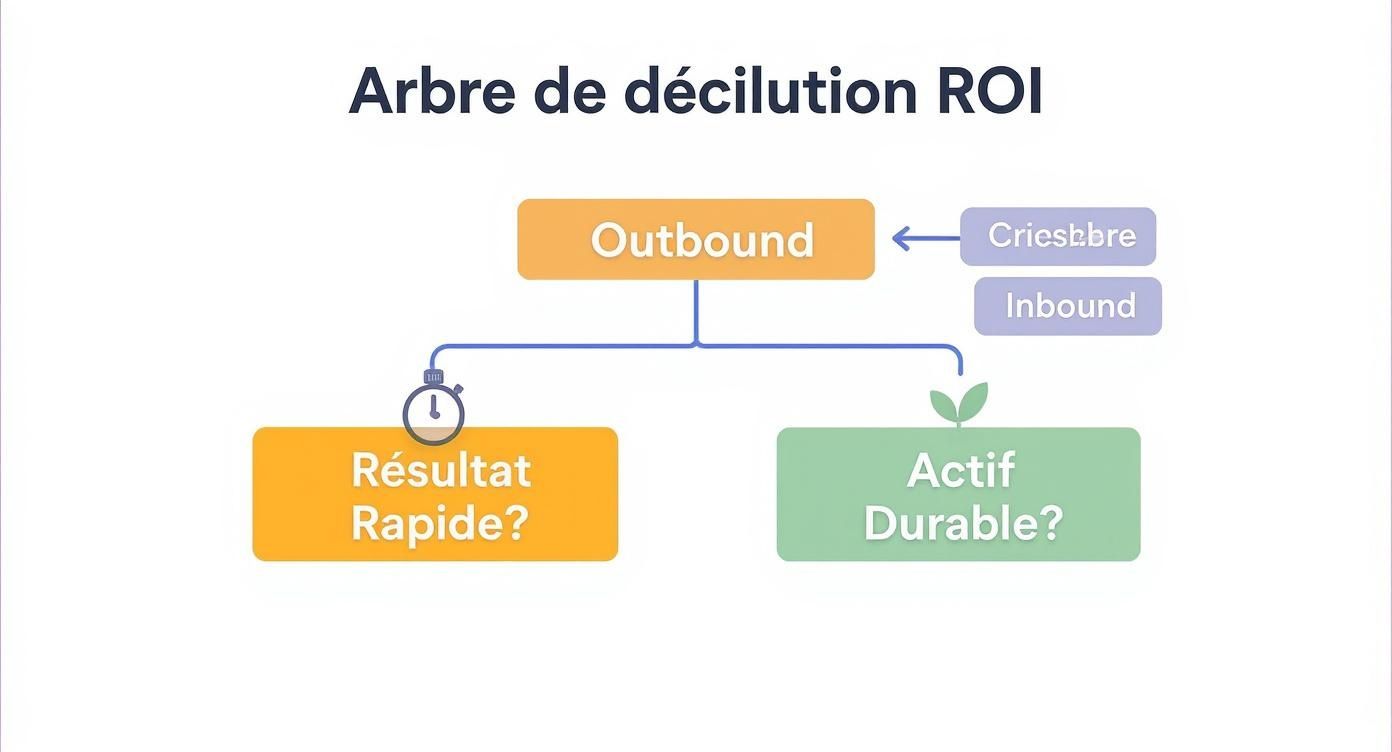 Infographic about différence entre inbound et outbound marketing