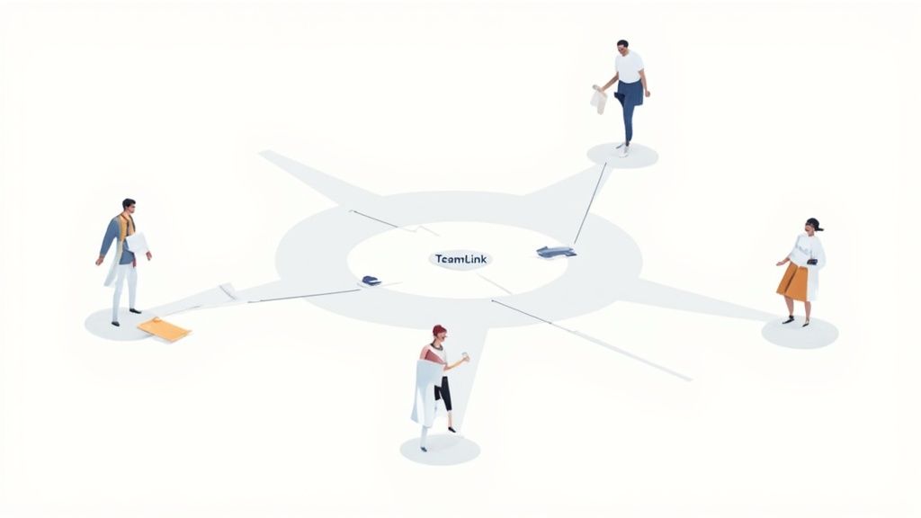 Plusieurs personnes en réunion d'affaires, illustrant la collaboration à grande échelle permise par le plan Advanced Plus de LinkedIn Sales Navigator.