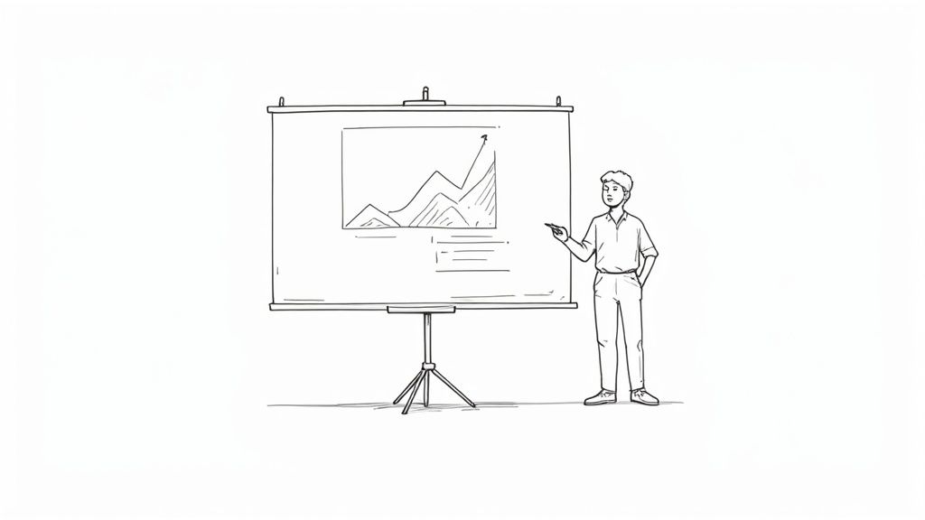 Équipe motivée devant un tableau d'objectifs