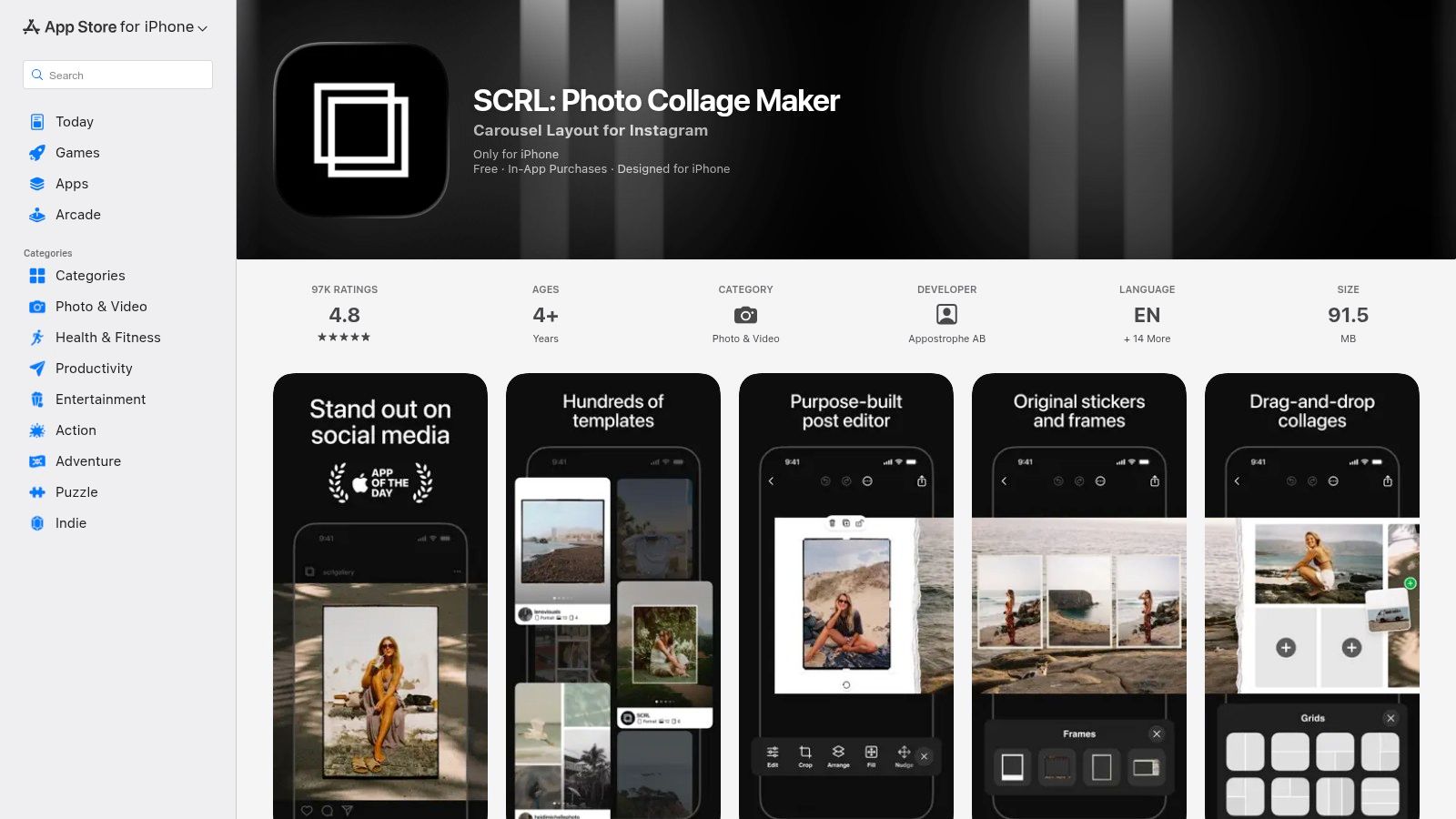SCRL (Photo Collage & Instagram Carousel Maker)