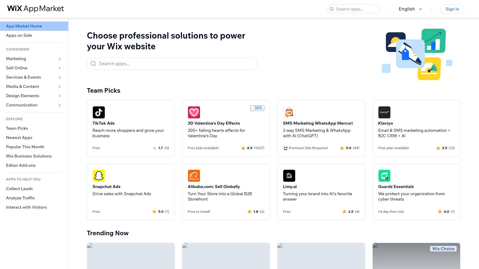 Wix App Market (Social apps)