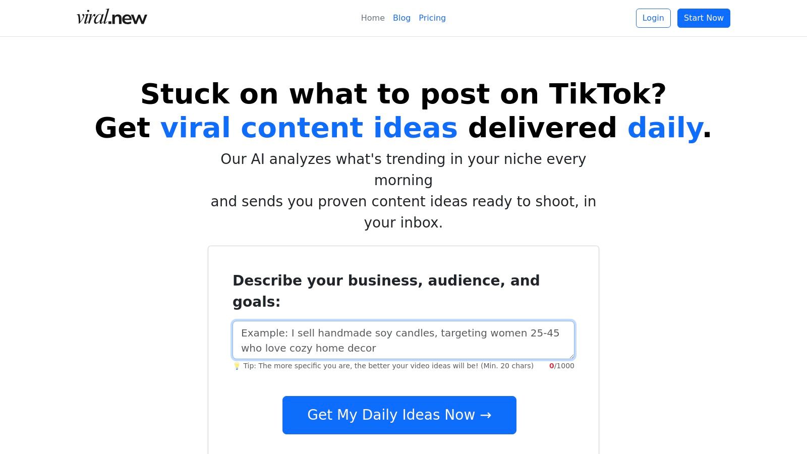 A person receiving daily TikTok video ideas from Viral.new on their phone and computer