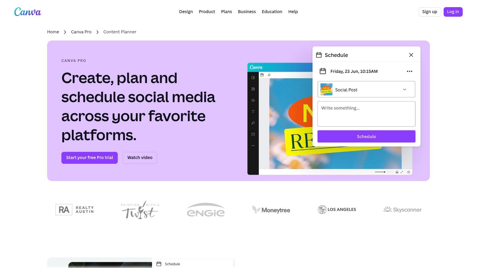 Canva Content Planner (Canva Pro/Business)
