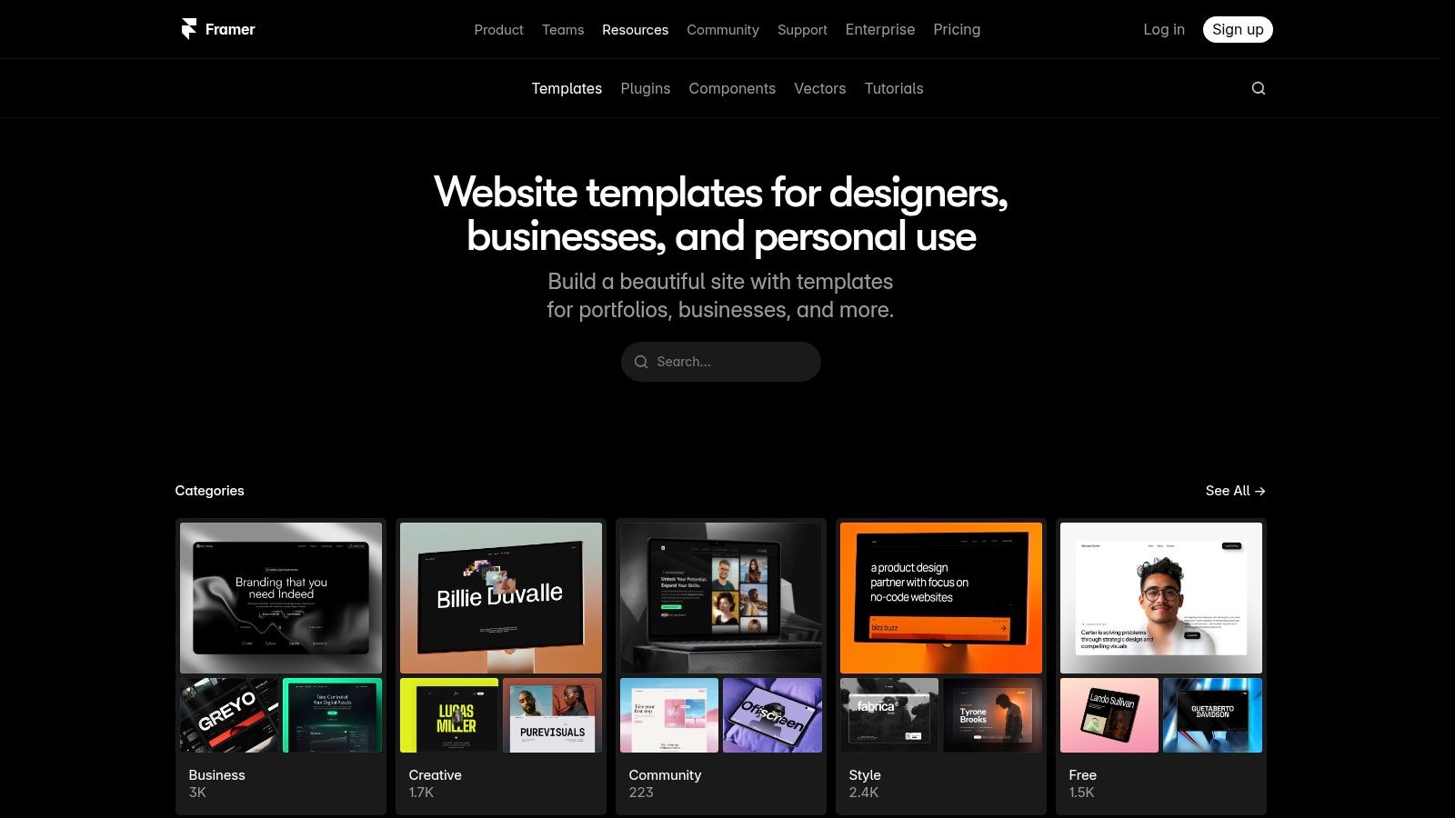 Framer Templates Marketplace