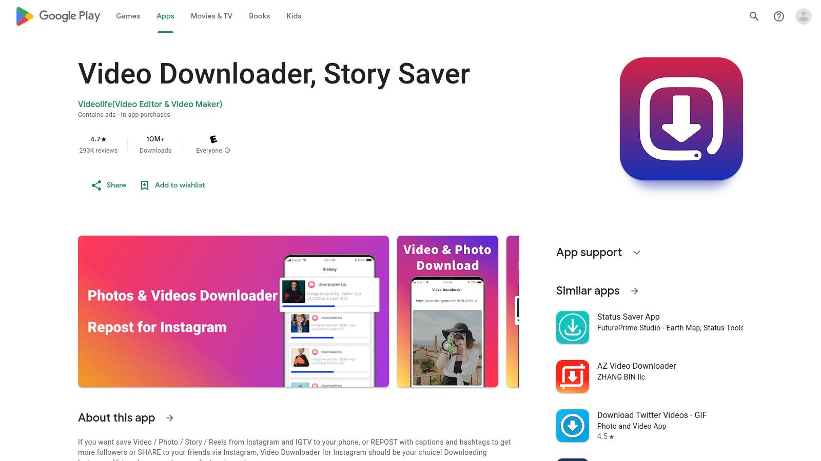 Video Downloader, Story Saver (Android)