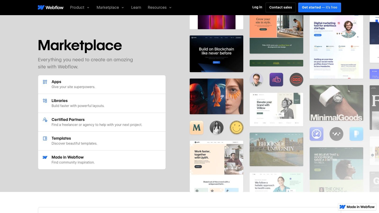 Webflow Marketplace