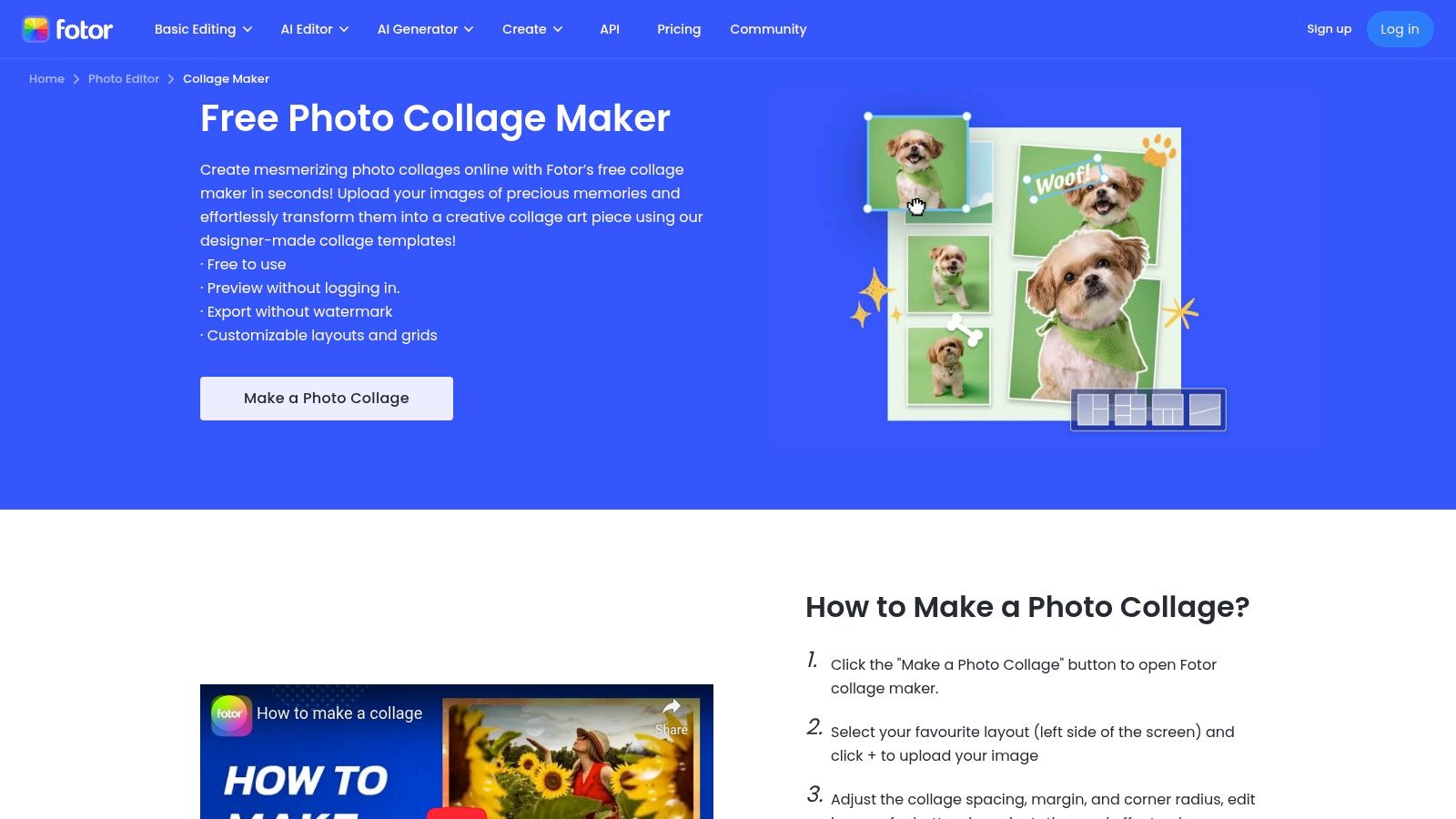 Fotor (Online Collage Maker)