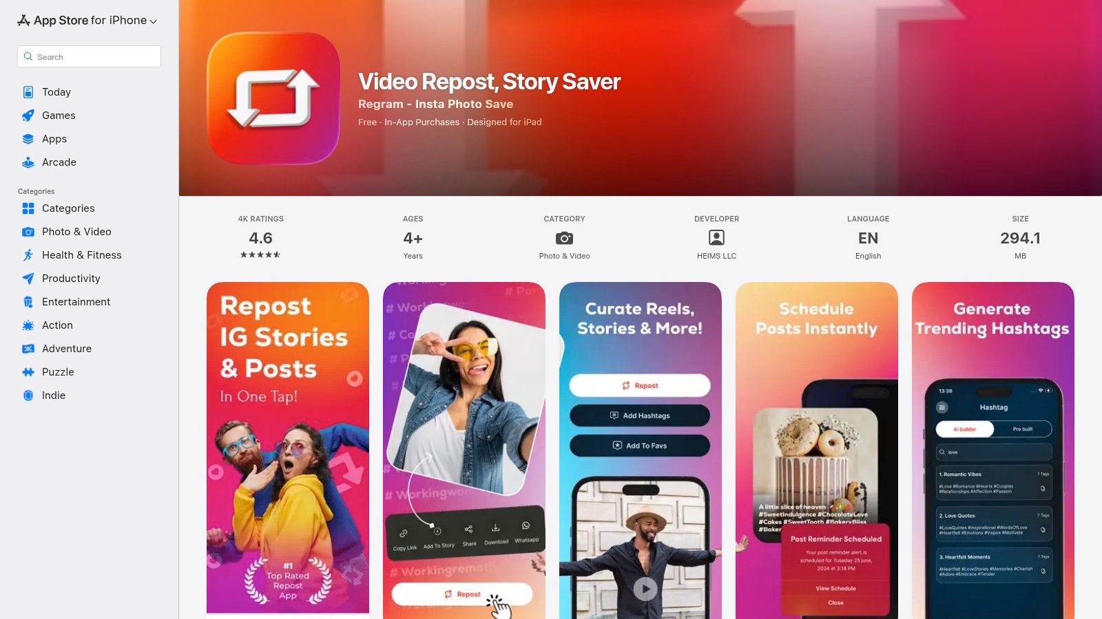 Video Repost, Story Saver (IG Reposter) (iOS)