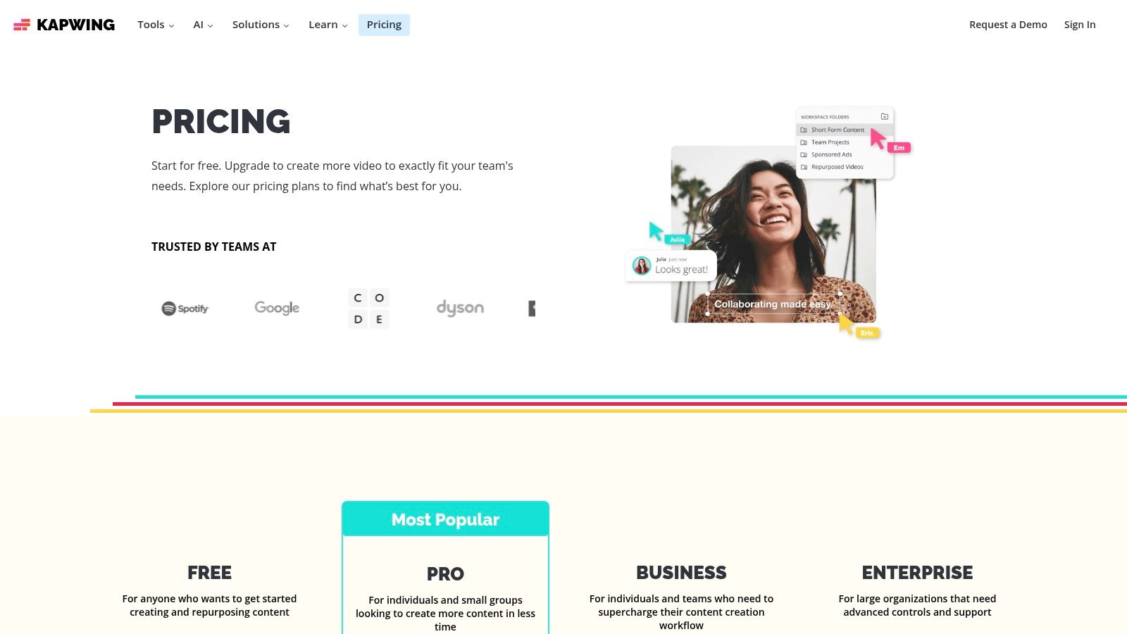 Kapwing — browser-based AI video editor