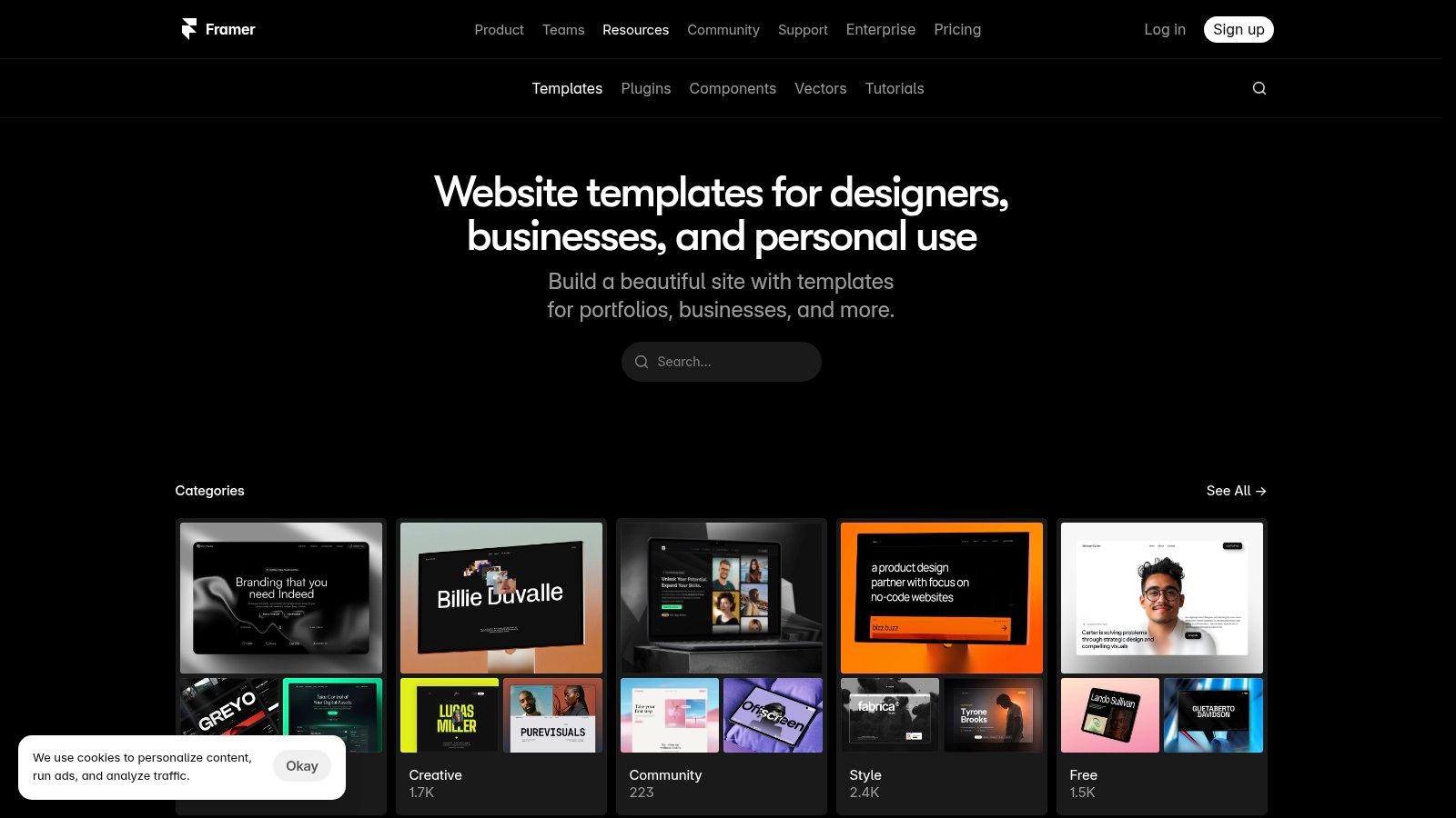 Framer Marketplace (Templates)
