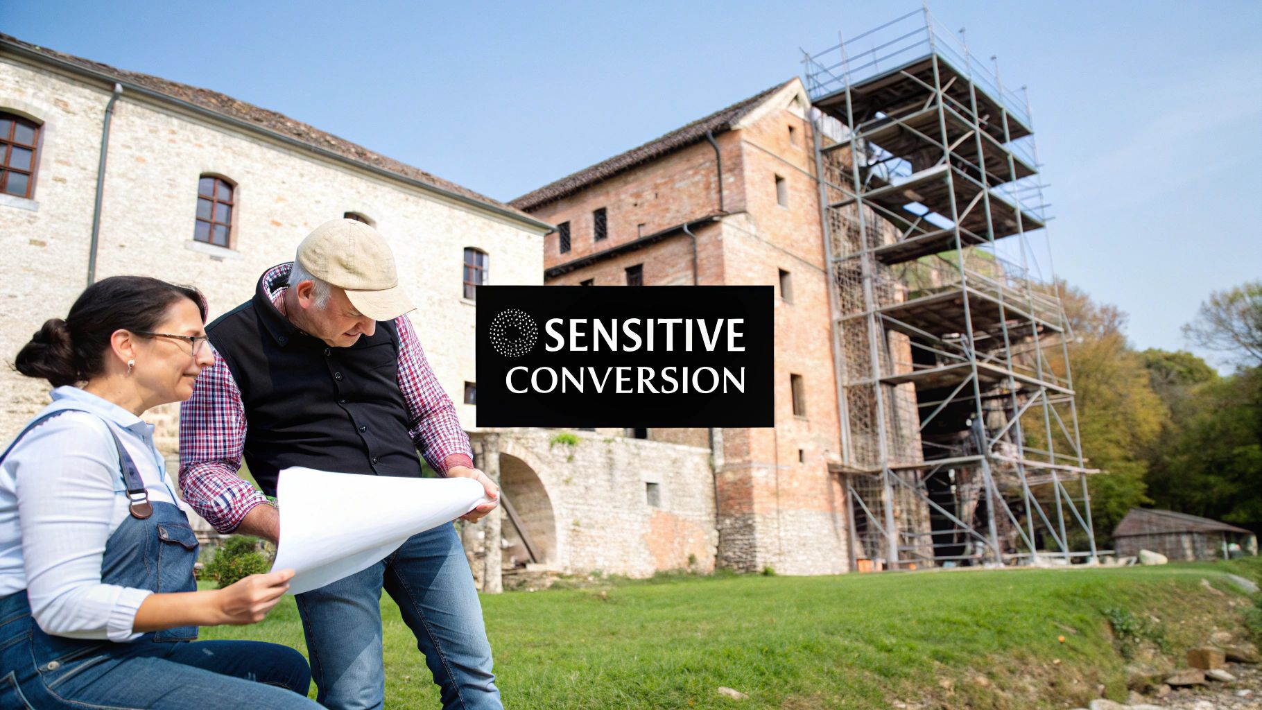 Architect working on the restoration of a listed building.