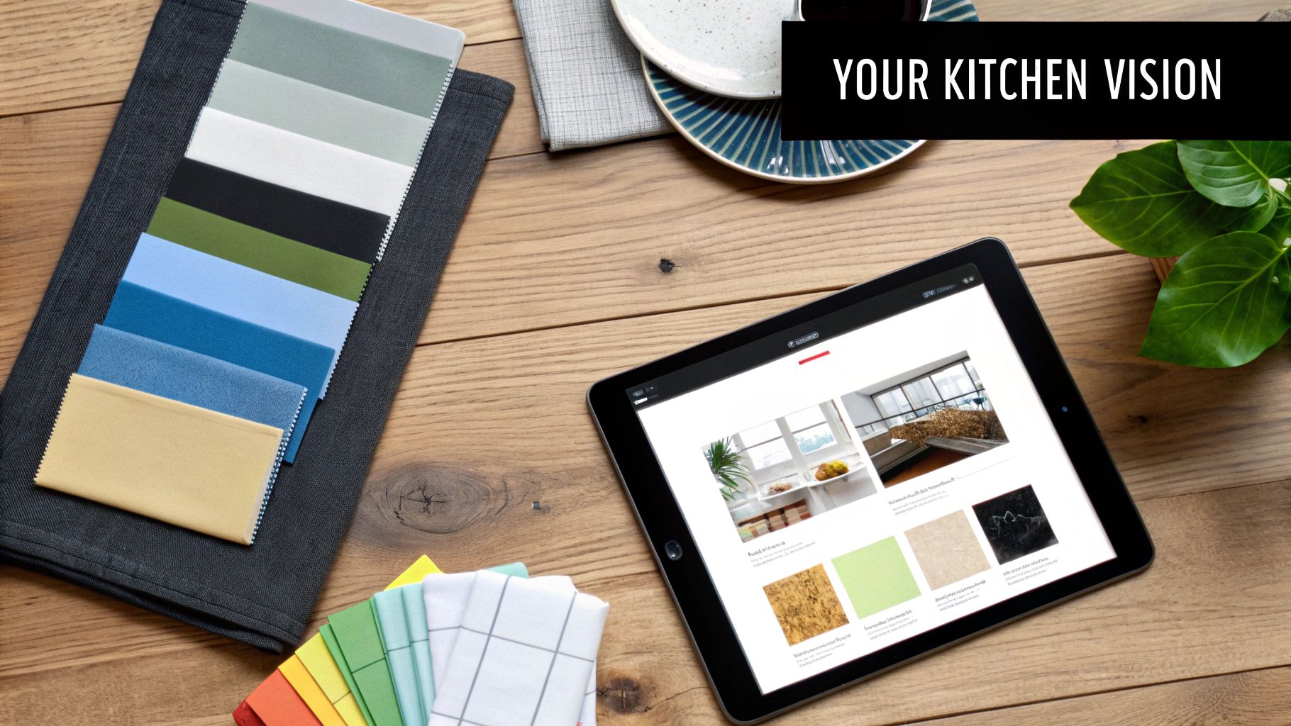 A modern, bright kitchen extension with large glass doors leading to a garden.