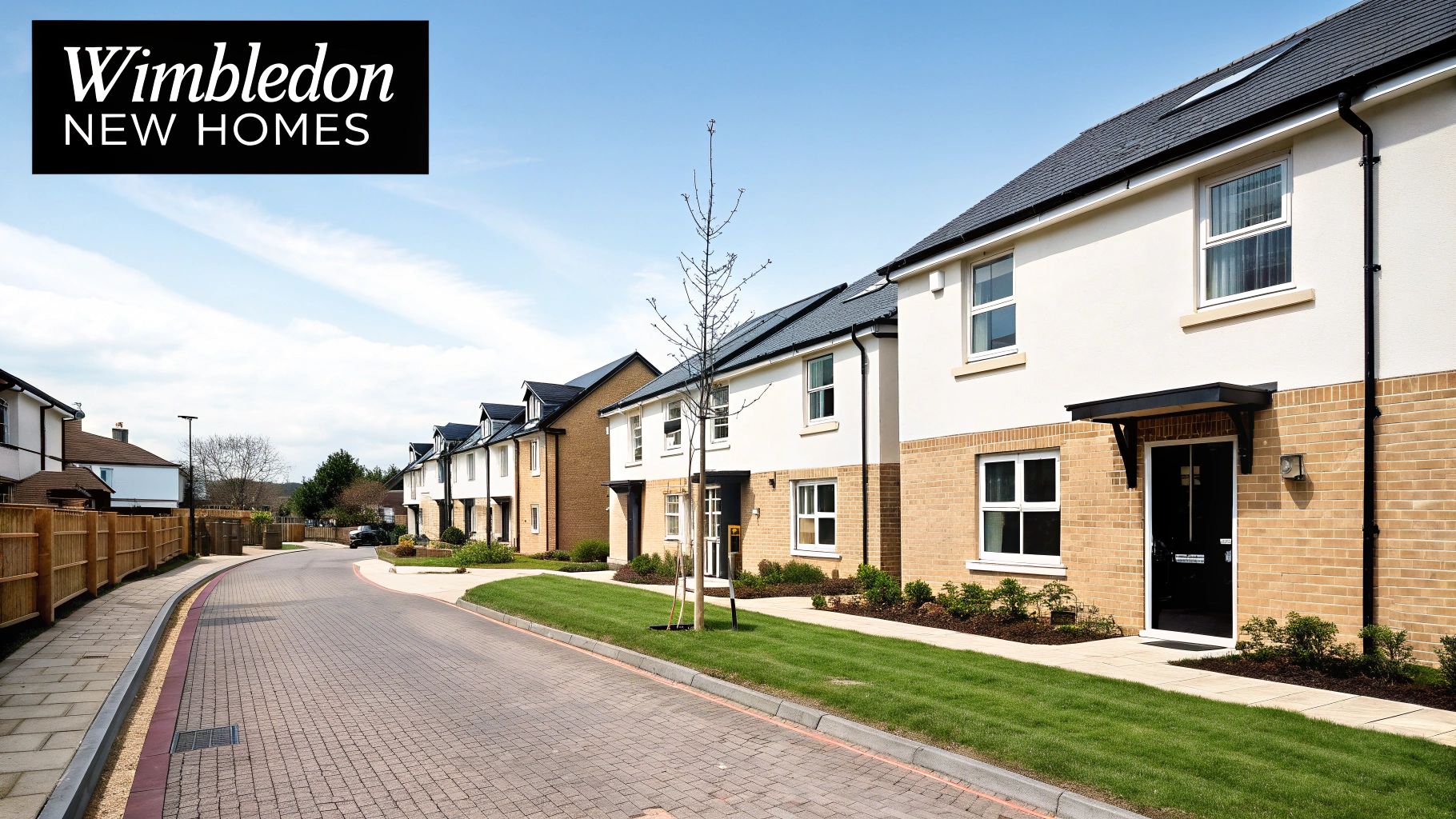 Modern new build home exterior in Wimbledon