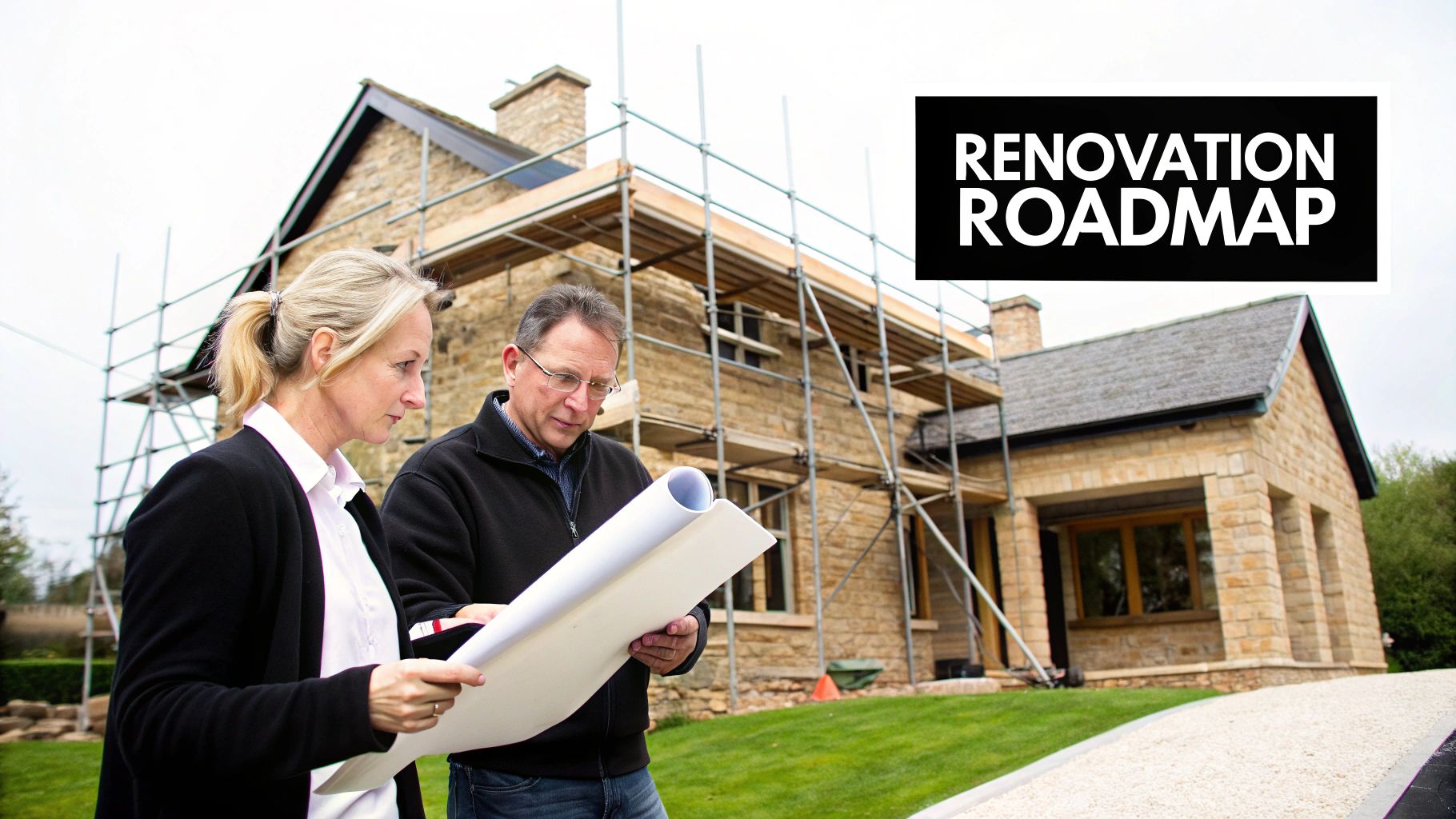 A beautifully renovated historic building with classic architectural details and a well-maintained garden.