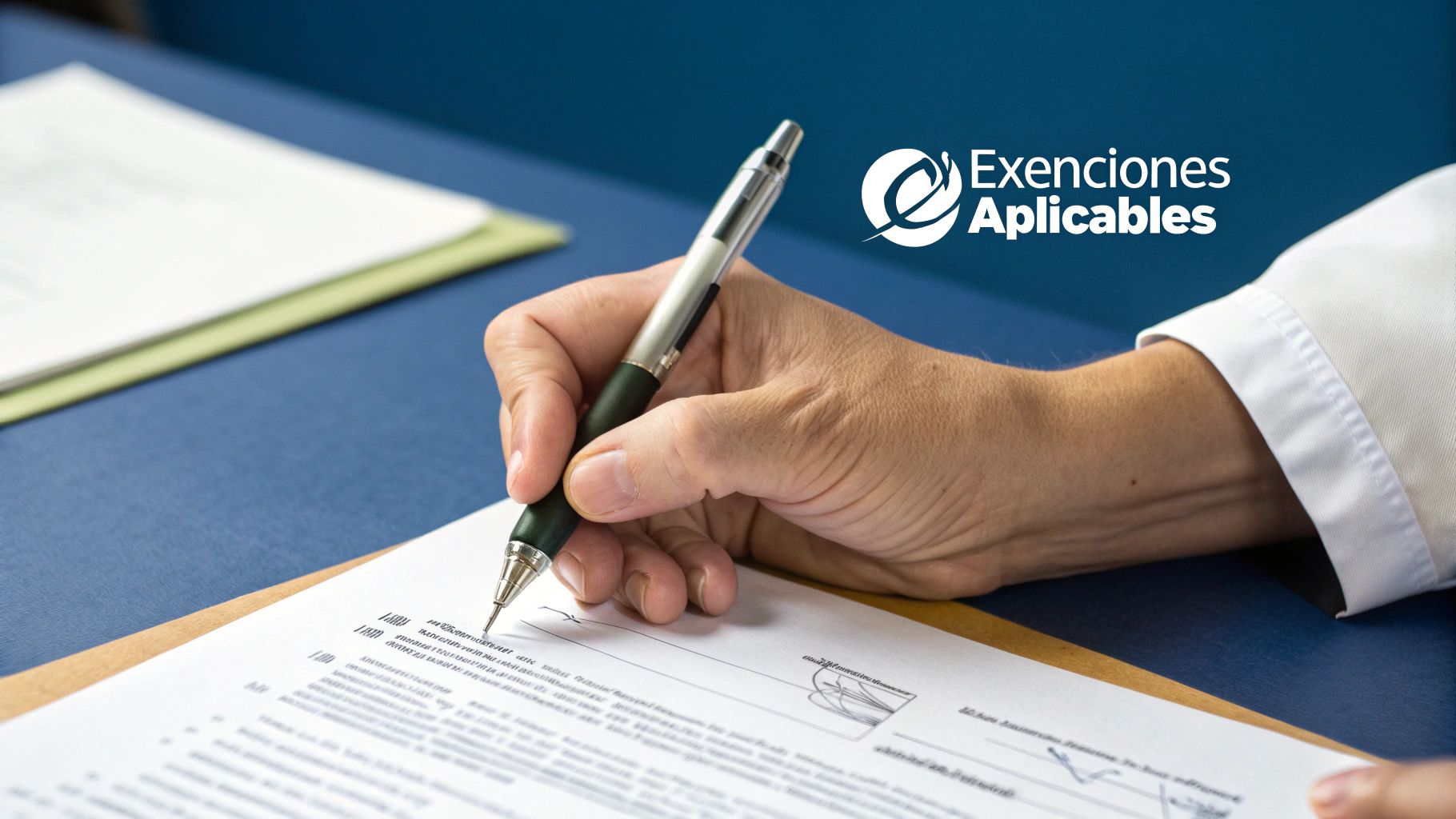 Mujer preocupada revisando documentos financieros y una calculadora.