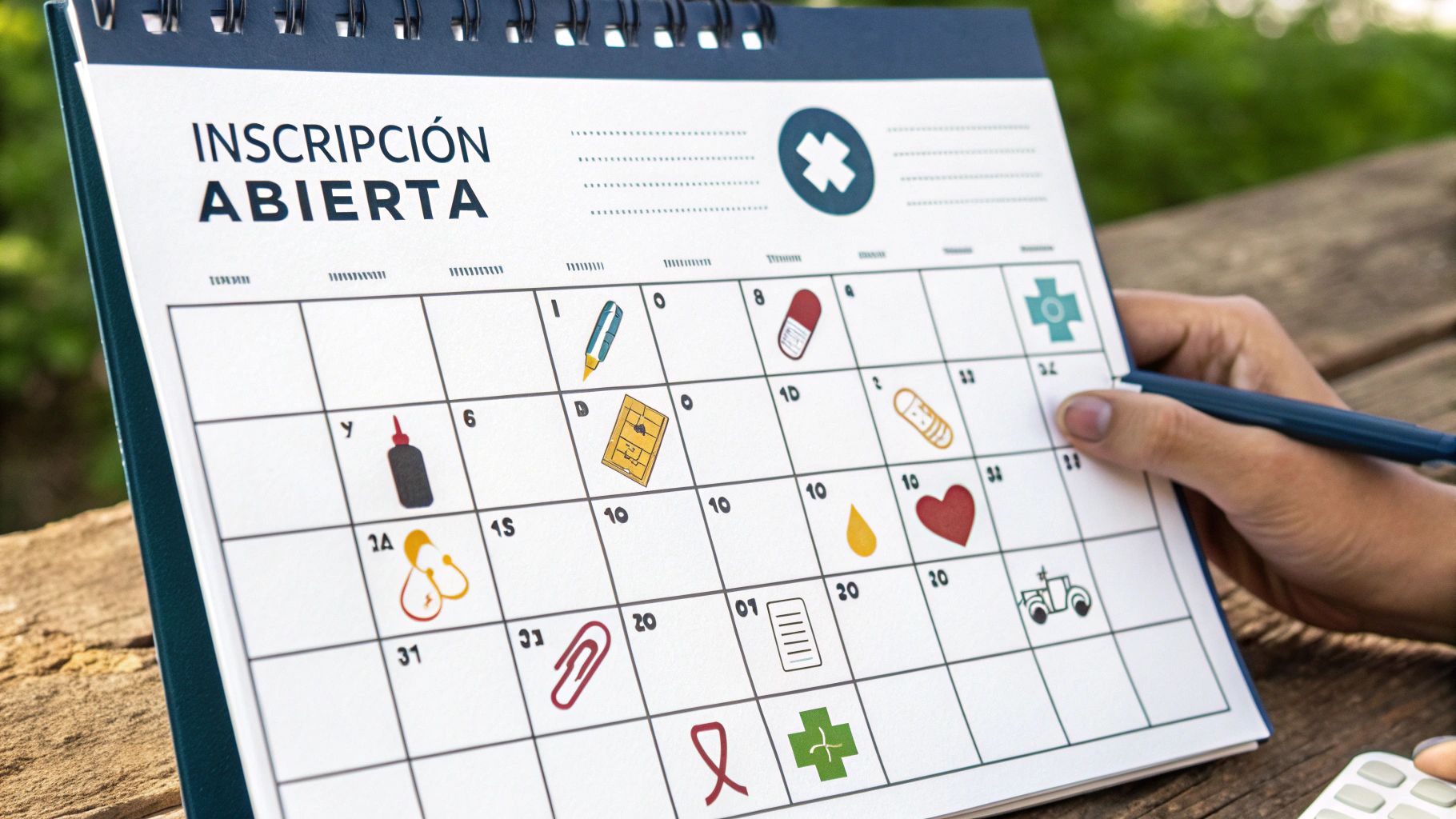 Una mujer revisa su tableta mientras lee sobre actualizaciones de su seguro médico, con gráficos de tendencias de fondo.