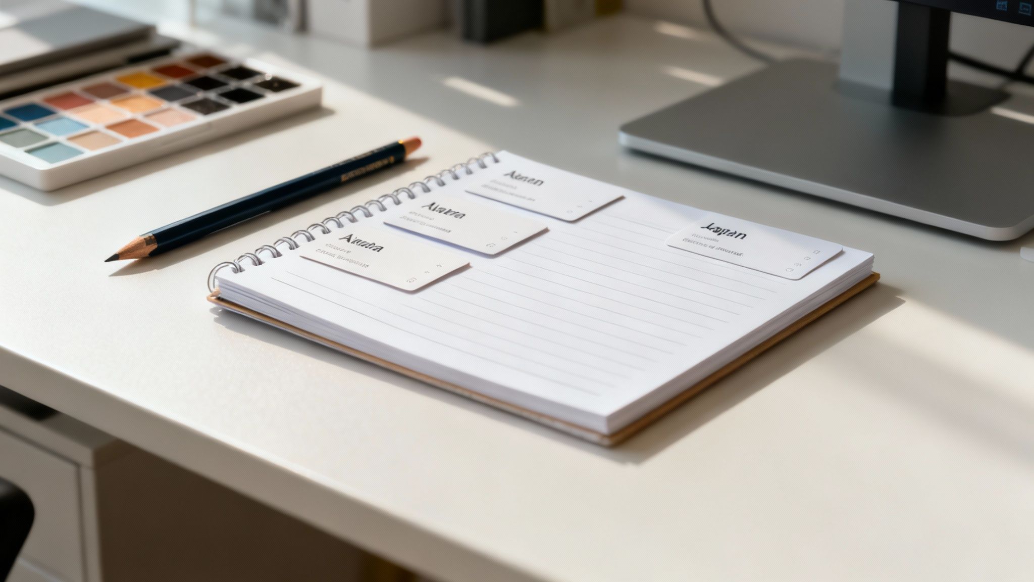 Cyfrowy notatnik z danymi klientów i analizami