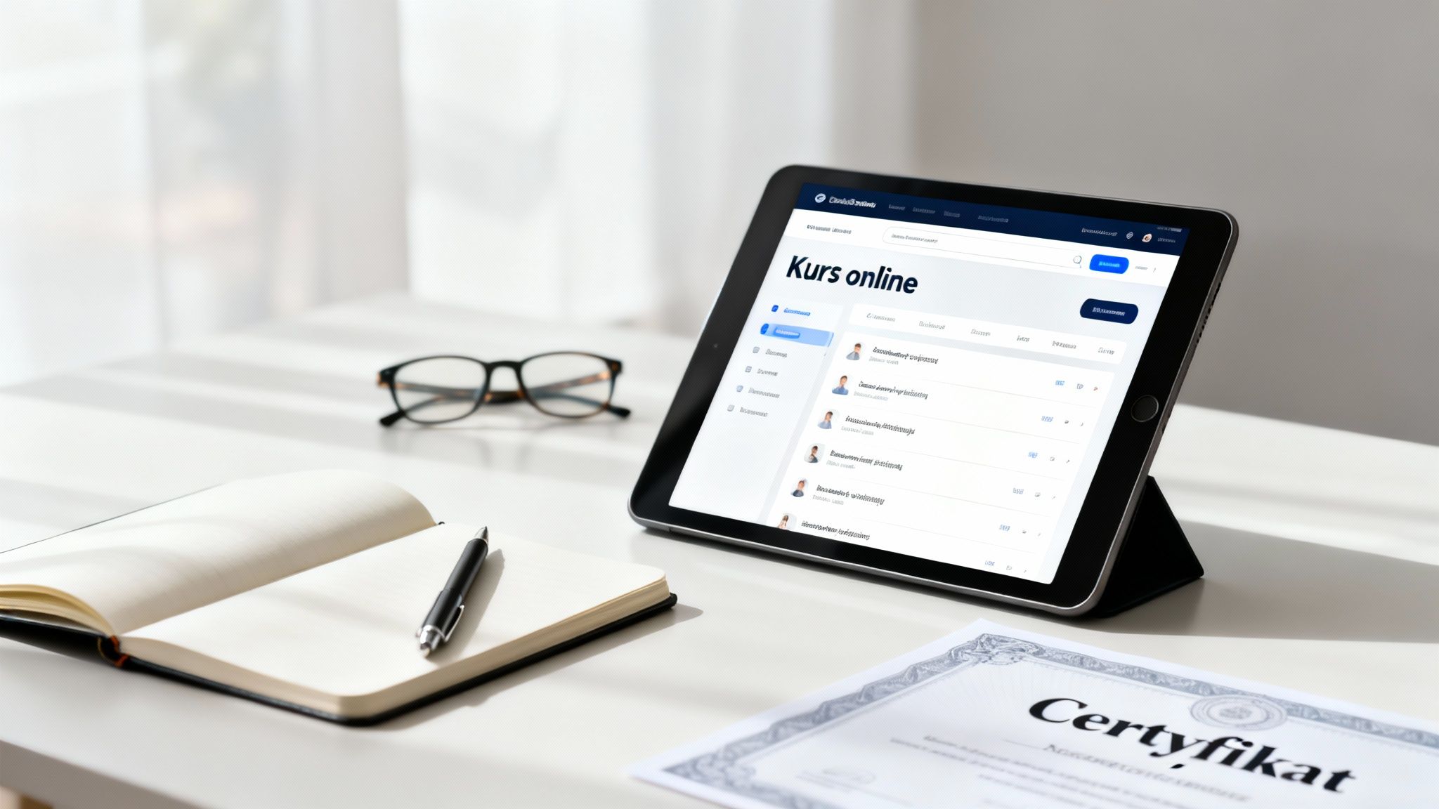 Osoba pracująca na laptopie, a wokół niej ikony przedstawiające sieć połączeń i transakcji, symbolizujące marketing afiliacyjny.