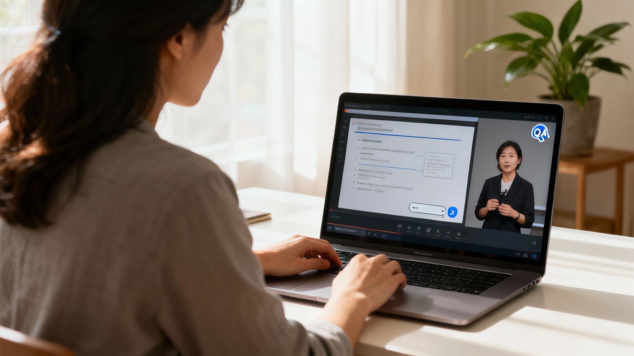 Uczestnicy webinaru słuchający prezentacji online