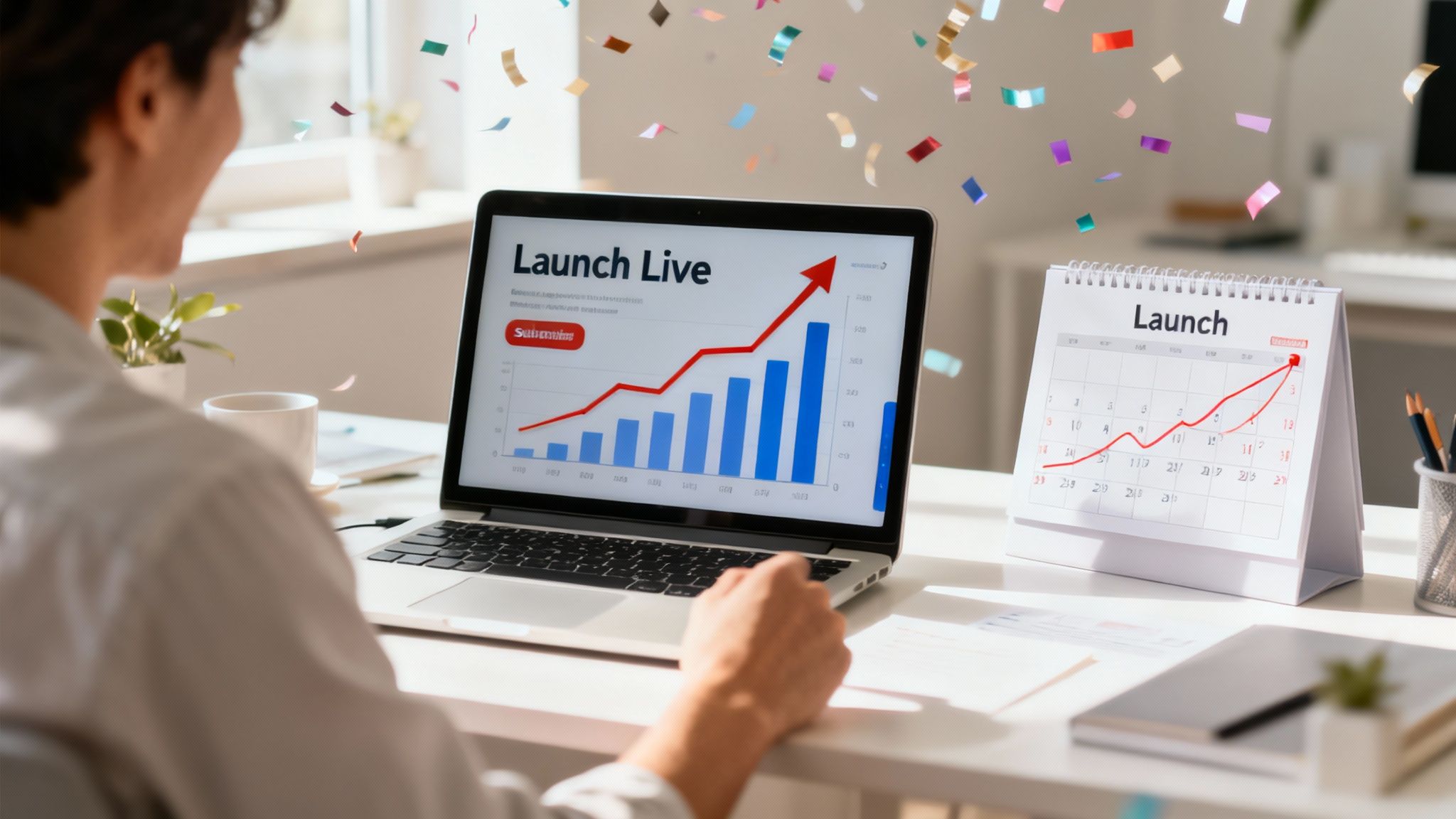 A person looking thoughtful while working on a laptop, surrounded by question mark icons, symbolizing common questions about building a membership site.