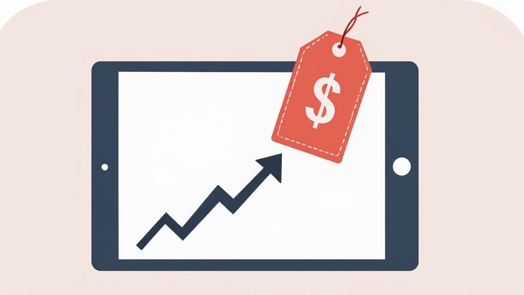 Zdjęcie przedstawiające schemat automatyzacji procesów sprzedażowych, z ikonami symbolizującymi płatności, maile i dostęp do kursów, połączonymi strzałkami.