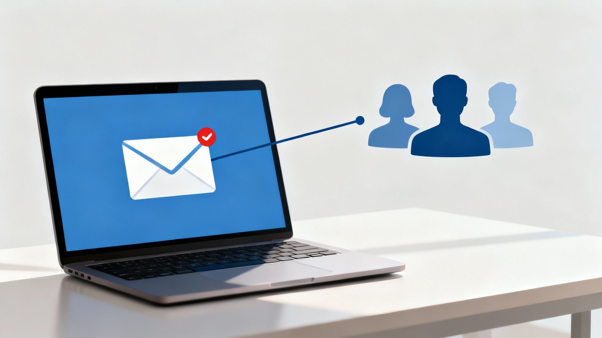 Nowoczesny laptop wyświetlający interfejs newslettera obok smartfona