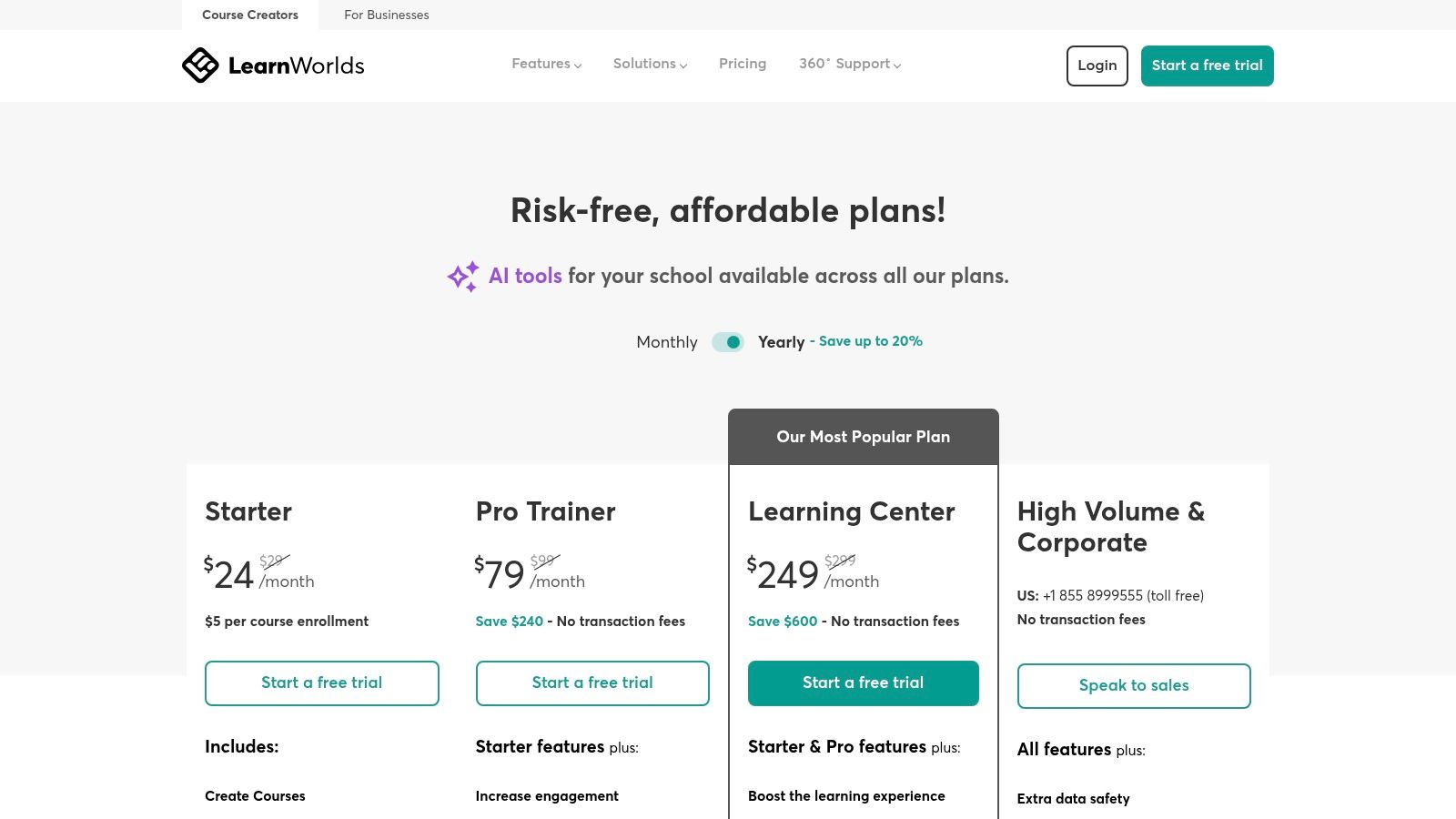 LearnWorlds platform