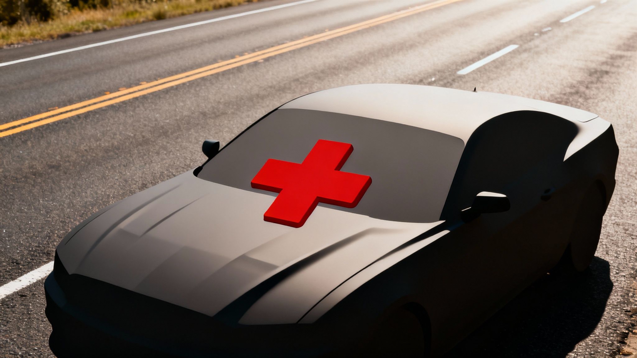 An injured person's arm in a sling after a car accident