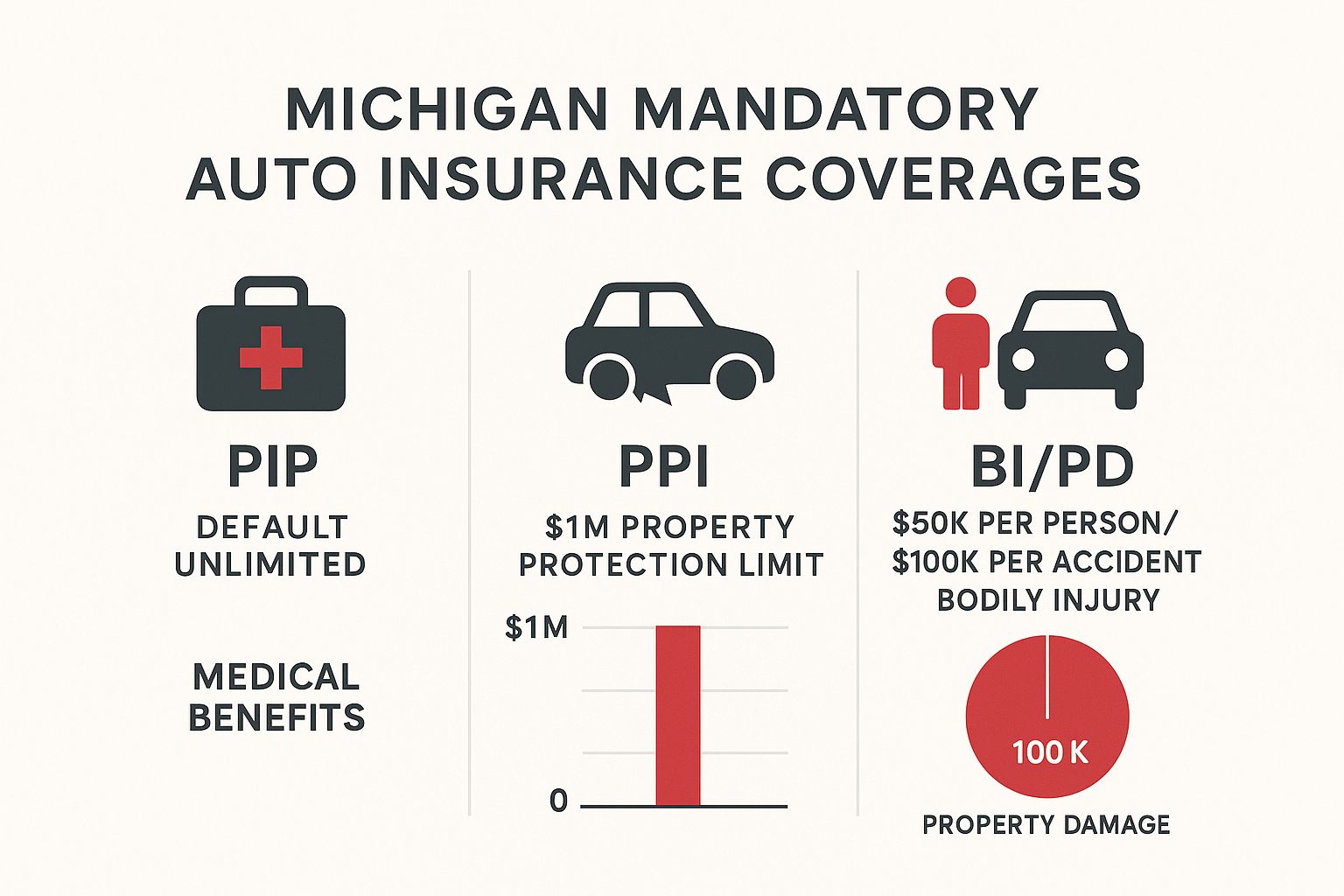 Infographic about michigan auto insurance requirements
