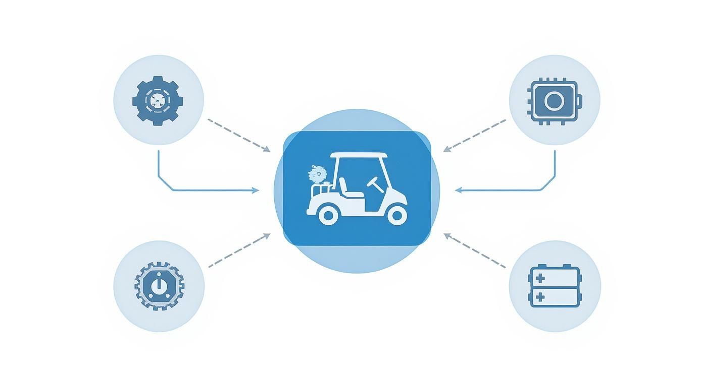 Infographic about electric golf cart fast