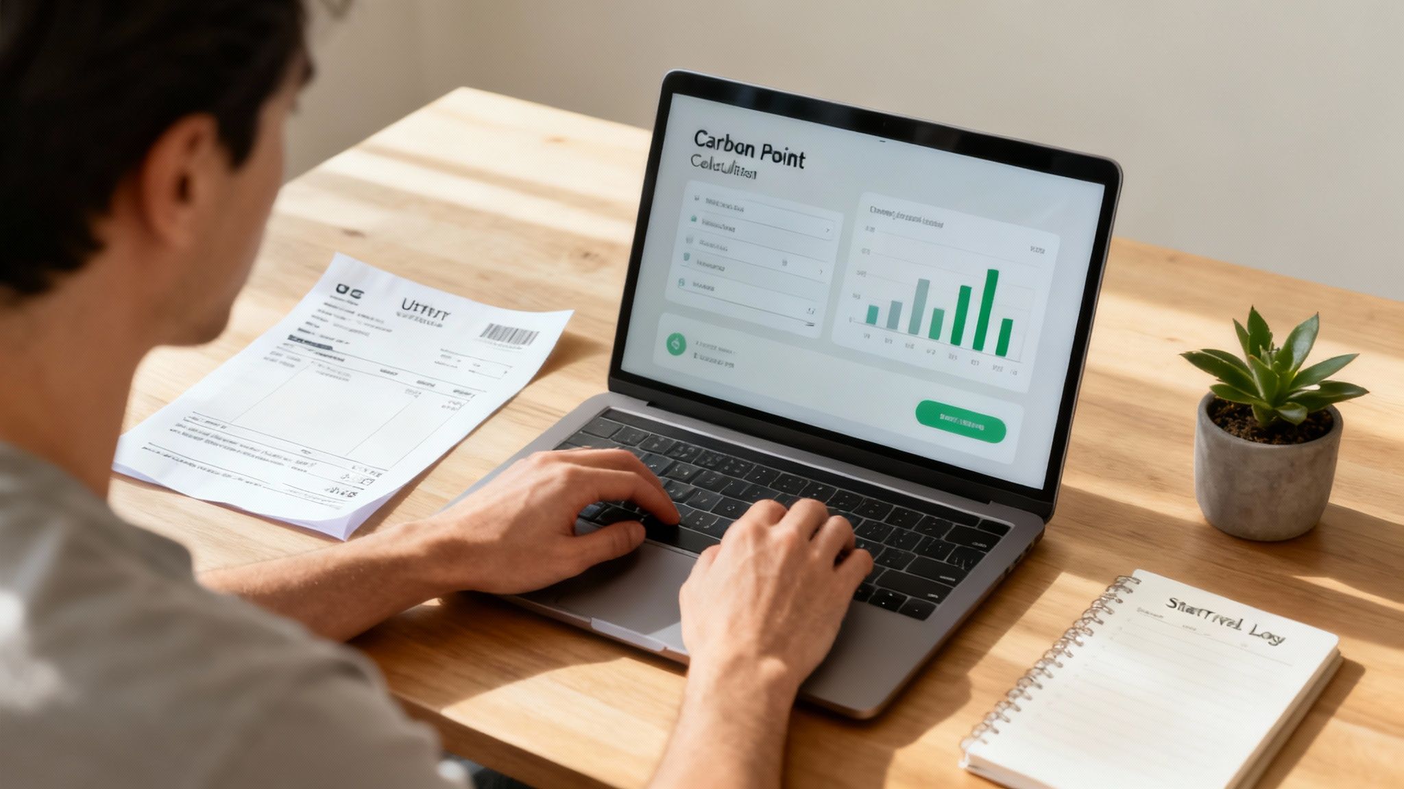 A person holding a small plant in their hands, symbolizing growth and environmental care.